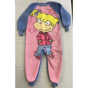 RARE VINTAGE Rugrats 1999 Angelica Zip Up Sleeper Size 4